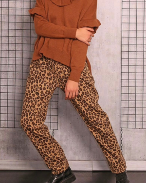 Pantalones Animal Print de Leopardo Semi Recto