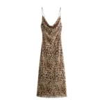 Vestido Largo con Estampado Animal Print Leopardo