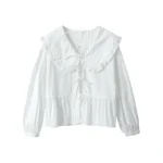 Blusa Elegante con Cuello y Volantes